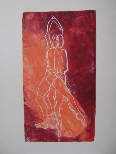 印花与版画 标题为“"Six heures vingt c…” 由Nadine Trescartes (fildefériste), 原创艺术品, Linocuts
