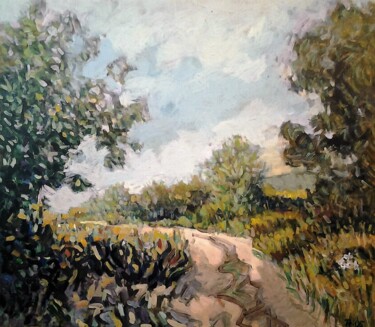 The dirt road to Kawechany Painting titled "The dirt road to Ka…" by Lubomir Tkacik, Original Artwork, Acrylic