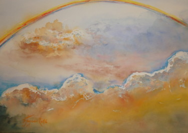 Peinture intitulée "ARC EN CIEL 1" par Pierre Feyeux, Œuvre d'art originale, Aquarelle