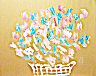 Painting titled "Spring Flowers III" by Michela Curtis, Original Artwork, Oil Mounted on Other rigid panel