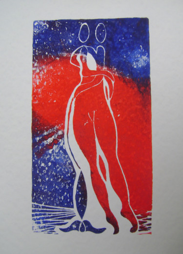 印花与版画 标题为“Série des danseurs…” 由Nadine Trescartes (fildefériste), 原创艺术品, Linocuts