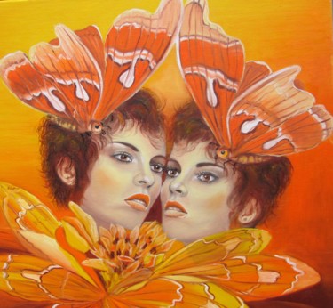 Peinture intitulée "Alter égo" par Alix, Œuvre d'art originale, Huile