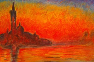 Pittura intitolato "Studio su Monet" da Stefano Di Marco, Opera d'arte originale, Pastello