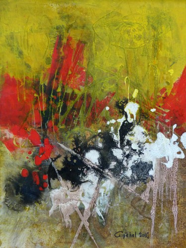 Peinture intitulée "Intersection" par Gipéhel, Œuvre d'art originale, Acrylique