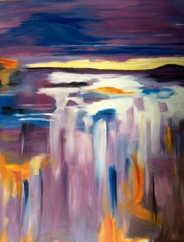 Peinture intitulée "Cascades" par Wilcox, Œuvre d'art originale, Huile Monté sur Châssis en bois