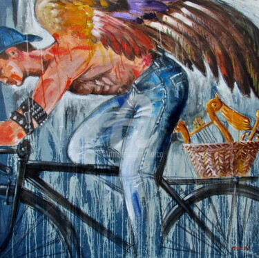 Peinture intitulée "NEW HERMÈS VIII" par Carlo Maiolini, Œuvre d'art originale