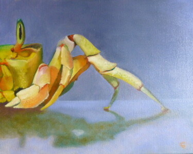 Crabe-Fantôme Peinture intitulée "Crabe-Fantôme" par Catherine Chesneau, Œuvre d'art originale, Huile