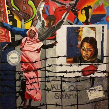Peinture intitulée "Passeport N°2" par Alain Cabot, Œuvre d'art originale, Huile