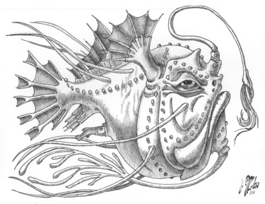 "Anglerfish" başlıklı Resim Victor Molev tarafından, Orijinal sanat, Diğer