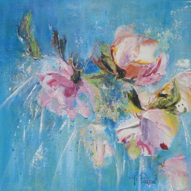 Peinture intitulée "ROSES D'ETE...." par Françoise Pascal, Œuvre d'art originale, Huile