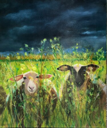 Peinture intitulée "L'Eté est revenu" par Catherine Chesneau, Œuvre d'art originale, Huile