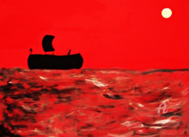 Peinture intitulée "The Phoenicians" par Michela Curtis, Œuvre d'art originale, Huile Monté sur Autre panneau rigide