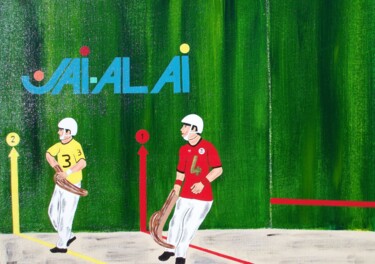 Partie en Jai-Alai ( Diptique ) 2 Peinture intitulée "Partie en Jai-Alai…" par Didier Dordeins, Œuvre d'art originale, Acrylique