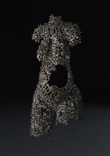 Sculpture intitulée "Silhouette effacée" par Freddy Tsimba, Œuvre d'art originale