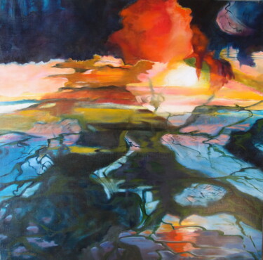 SOLEIL MYSTIQUE Peinture intitulée "SOLEIL MYSTIQUE" par Catherine Chesneau, Œuvre d'art originale