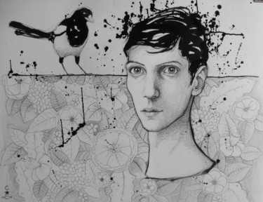 Dessin intitulée "tête" par Catherine Cornec, Œuvre d'art originale, Graphite