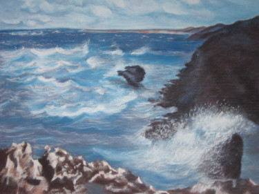 Dessin intitulée "Pointe des Châteaux" par Maje, Œuvre d'art originale, Pastel