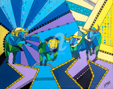 Painting titled "REVOLUTION" by Oussama Ammar, Original Artwork, Acrylic