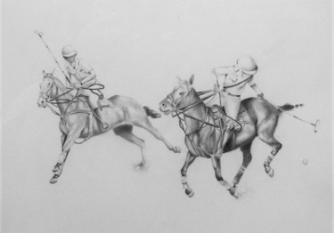 图画 标题为“I giocatori di polo” 由Francesco Cagnato, 原创艺术品, 铅笔