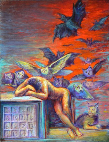 Le Sommeil de la Raison engendre des Monstres. 绘画 标题为“Le Sommeil de la Ra…” 由Henri Eisenberg, 原创艺术品, 丙烯 安装在木质担架架上