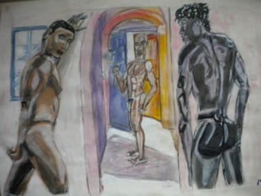 Peinture intitulée "je vous en prie!!" par Herve Yann Dubois, Œuvre d'art originale, Gouache