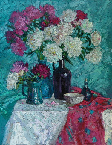 Malerei mit dem Titel "Still Life with Peo…" von Sergey Sovkov, Original-Kunstwerk