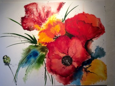 绘画 标题为“bunter Mohn” 由Tabea Schibler (TaBeArt), 原创艺术品, 丙烯