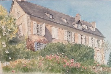 Peinture intitulée "Maison ancienne du…" par Nathalie De Courrèges, Œuvre d'art originale, Aquarelle