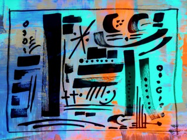 Painting titled "Abstraction calligr…" by Kam Bendi, Original Artwork