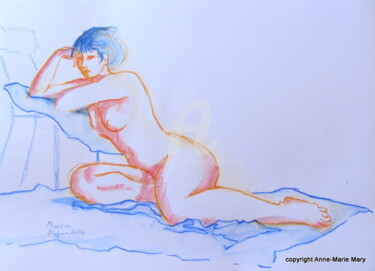 Dessin intitulée "Croquis Maeva (3) 2…" par Anne-Marie Mary, Œuvre d'art originale