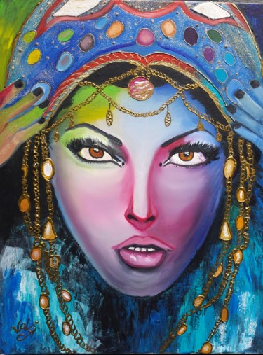Peinture intitulée "Féerie orientale" par Valérie Perrault, Œuvre d'art originale, Huile