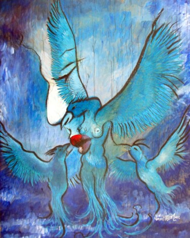 Peinture intitulée "la fin du voyage" par Vincent Tessier Xxc, Œuvre d'art originale, Acrylique