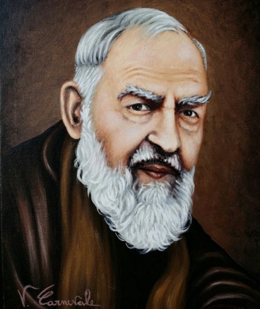 Padre Pio Pietralcina 1 Painting titled "Padre Pio Pietralci…" by Valter Carnevale, Original Artwork, Acrylic Mounted on Wood Panel