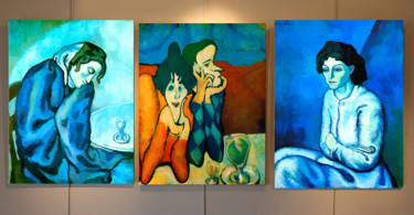 Malerei mit dem Titel "Triptyque Picasso (…" von Jean Mirre, Original-Kunstwerk