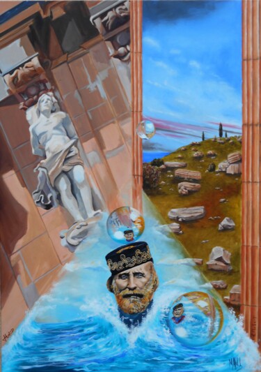 Peinture intitulée "TRINACRIA" par Manu Surreabulliste, Œuvre d'art originale, Huile
