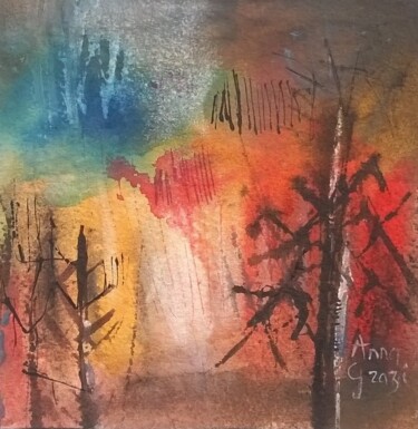 Painting titled "Forêt dévastée  #ar…" by Anna Grazi, Original Artwork, Acrylic