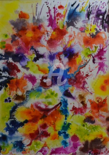 Peinture intitulée "éphémères" par Frederic Janssens (Fredj), Œuvre d'art originale, Encre