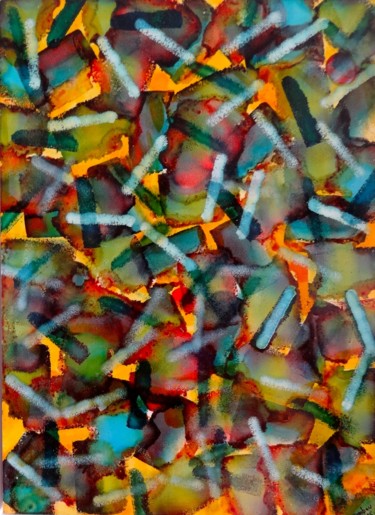 Composition 29 Peinture intitulée "Composition 29" par Joel Jambou, Œuvre d'art originale, Encre