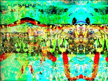 Arts numériques intitulée "les deux arbres der…" par Laurent Chabrillat, Œuvre d'art originale, Peinture numérique