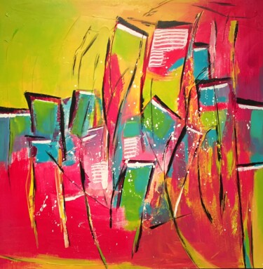 Peinture intitulée ""Cabanas"" par Viviane Arsenault (Viv), Œuvre d'art originale, Acrylique