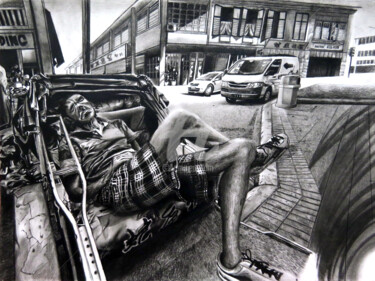 Schilderij getiteld "fatigue" door Fadzwan Roslan, Origineel Kunstwerk, Anders