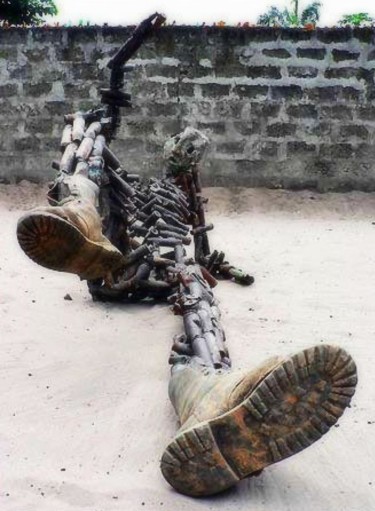Sculpture titled "Corps en mutation" by Freddy Tsimba, Original Artwork
