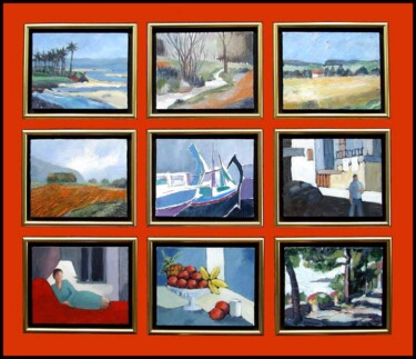 Peinture intitulée "9 TOILES SUR PANNEA…" par Marcel Clerc, Œuvre d'art originale, Acrylique