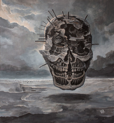 Painting titled "Hell Origin" by Vladimir Chebakov, Original Artwork, Acrylic