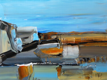 Peinture intitulée "Plages de côtes" par Muriel Cayet, Œuvre d'art originale, Acrylique