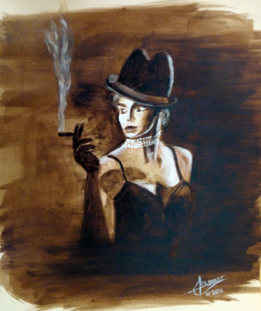 Painting titled "esquisse terre de C…" by Alain Elshocht, Original Artwork, Pigments