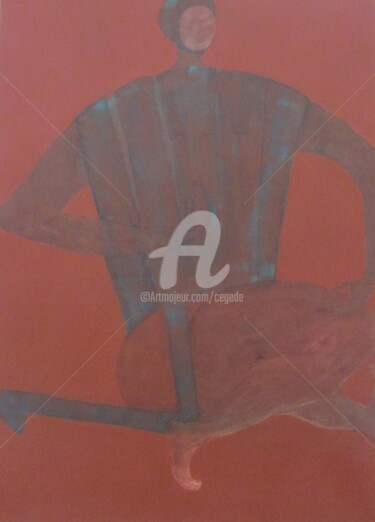 Malerei mit dem Titel "Fauteuil de plage s…" von Cegede, Original-Kunstwerk, Acryl