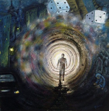 Malerei mit dem Titel "The City life" von Designlipe, Original-Kunstwerk, Öl