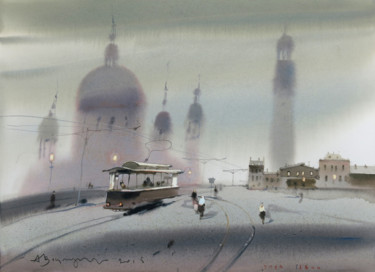 Painting titled "mornings ring" by Alexander Votsmush, Original Artwork, Watercolor