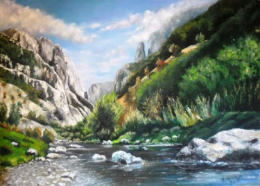 Malerei mit dem Titel "Torda-Gorge" von Designlipe, Original-Kunstwerk, Öl